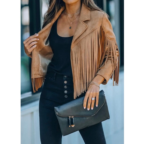 🎉HP🎉Vintage Leather Tassel Jacket - Picture 6 of 10